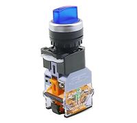 Interruttore a pulsante rotativo LA38-11XD/2 con lampada 22MM Interruttori a manopola LED a scatto a 2 posizioni 3 posizioni Multicolore Opzionale Componenti elettronici (Color : Blue-3 Position, Si