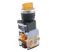 Interruttore a pulsante rotativo LA38-11XD/2 con lampada 22MM Interruttori a manopola LED a scatto a 2 posizioni 3 posizioni Multicolore Opzionale Componenti elettronici (Color : Yellow-3 Position,