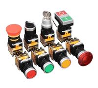 Interruttore a pulsante rotondo LA38 da 22 mm 1NO/1NC Autobloccante istantaneo con luce 220 V 1 pezzo