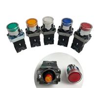 Interruttore a pulsante rotondo piatto con ripristino automatico istantaneo serie XB2 da 22 mm XB2-BW3361C luce LED NO NC 24 V/AC220V/AC380V(Yel low-NO,220V)