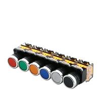 Interruttore a pulsante start-stop LA38-11S/203 Piatto Autobloccante Rosso/Verde/Giallo Apertura 22mm 1Pz(LA38-11Sself-lockingblack)