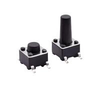 Interruttore a pulsante tattile 100 pezzi 6 * 6 * 4/5/6/7/8/9/10mm Tattile Micro Mini Interruttore a pulsante 12V Nero Reset elettronico di potenza(H6.0mm 100pcs)