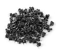 Interruttore a Pulsante Tattile Momentaneo 100 Pezzi Mini Interruttore a Micro Tatto Accessorio 6 x 6 x 8 Mm Interruttori Tattili Luce Appuntare Plastica + Ferro per Elettrodomestici