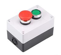 Interruttore a pulsante verde momentaneo con E-Stop, 415V 10A Scatola di controllo, NO/NC Auto-bloccaggio Rotary Reset, Stazione elettrica esterna, Terminali di collegamento rapido,