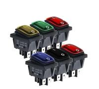 Interruttore a scatto KCD4 12V 220V a quattro piedi ON OFF con luci LED di alimentazione a bilanciere a 4 pin 5 pezzi(10,100PCS)