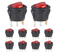 Interruttore Accensione Avviamento 10 pezzi interruttore a bilanciere rotondo luce rossa illuminata on off 3 pin 2 posizioni mini interruttore a bilanciere 125 V 10 A 250 V 6 A