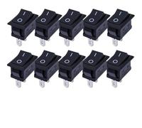 Interruttore Accensione Avviamento Interruttore moto Accessori auto 5 pz/set Interruttore a pulsante 21x15mm SPST 2Pin 6A 250V KCD11 Snap-in On/Off(Black -10pcs)