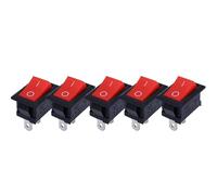 Interruttore Accensione Avviamento Strumenti per auto Interruttore a pulsante a 2 pin SPST 6A 250 V NO/Off Interruttore a bilanciere per motocicletta domestica Piccolo portatile(Red -5pcs)