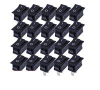 Interruttore Accensione Avviamento Strumenti per auto Interruttore a pulsante a 2 pin SPST 6A 250 V NO/Off Interruttore a bilanciere per motocicletta domestica Piccolo portatile(Black -20pcs)