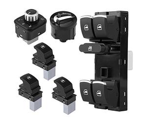 Interruttore Alzacristalli Elettrico Master, per Finestrino Faro Cromato Interruttore Specchietto, Interruttore Specchietto per Comando Finestrino Elettrico, per B6