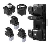 Interruttore alzacristalli, Interruttore, Set di 6 interruttori per fari Anteriori cromati, specchietti retrovisori, Adatti per B6 Mk5 Mk6, interruttori cromati Mk5.