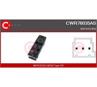 INTERRUTTORE ALZACRISTALLO CASCO CWR76035AS 2048700151 PER MERCEDES-BENZ