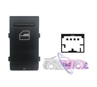 INTERRUTTORE ALZACRISTALLO PORTA ANTERIORE DX 4 PIN VW MULTIVAN 03>