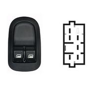 INTERRUTTORE ALZAVETRO PER PEUGEOT 206 PORTA ANT.SX 6PIN RETR.NON ELETTRICI COMF