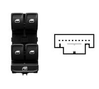 INTERRUTTORE ALZAVETRO PER SKODA OCTAVIA 2013-2017 PORTA ANT SX NR/BN 4INT 10PIN