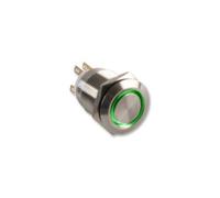 Interruttore Antivandalico 101-19L-F-R-G-S-12V, 19Mm, Anello, Verde
