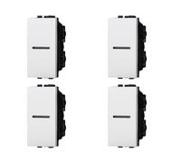 Interruttore Assiale 1P 16A Unipolare, Compatibile Con Bticino Living Light (4 Pezzi, Bianco)