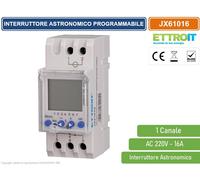 INTERRUTTORE ASTRONOMICO SU GUIDA DIN ORARIO SETTIMANALE PROGRAMMABILE 1CH 16A