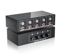 Interruttore audio AUX + RCA L/R da 3,5 mm, 4 in 1 uscita, bidirezionale, selettore audio stereo BolAAzuL 4 x 1 passivo a/b analogico, nessun bisogno di alimentazione