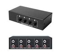 Interruttore Audio,Selettore audio stereo 4 in 1 uscita,Selettore audio stereo,Switch Audio Commutatore,Commutatore AV,Quattro in entrata e una in uscita, adatti per DVD, console di gioco