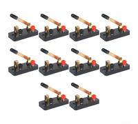 Interruttore automatico, 10 pezzi, interruttore singolo doppio per esperimenti elettrici in ducativo, protezione del circuito didattico, insegnamento (rame)