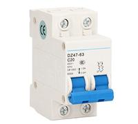 Interruttore automatico 2P 400V 20A Modulo interruttore automatico miniaturizzato Isolatore corrente residua Montaggio su guida DIN DZ47?63 Protezione da sovracorrente C20 Interruttore automatico