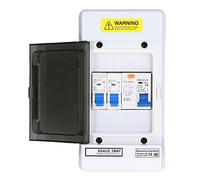 Interruttore Automatico 40a 30ma RCD 230V AU IP66 ABS Contenitore di Distribuzione Dell'alimentazione su Guida Din a 2 Vie Per Garage Officine Edifici