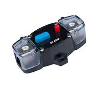 Interruttore Automatico 50 AMP 50A Portafusibile In Linea Ad Auto Pulsante di Ripristino Blocco Inverter DC 12V-48V Motore Stereo Audio Reset Manuale per Auto, Veicolo Marino, Camper, Barca, Camion
