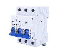 Interruttore automatico a 3 poli 16 A tipo C; protezione da sovraccarico e corto circuito, ideale per impianti elettrici.
