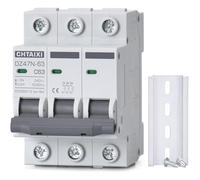 Interruttore automatico a 3 poli for montaggio su guida DIN, interruttore in miniatura da 20 A, 480 V CA, di disconnessione con sgancio magnetotermico MCB C20(47n63-3pc-6 Amp,240V)
