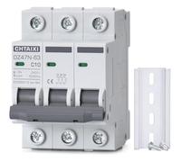Interruttore automatico a 3 poli for montaggio su guida DIN, interruttore in miniatura da 20 A, 480 V CA, di disconnessione con sgancio magnetotermico MCB C20(47n63-3pc-10 Amp,240V)