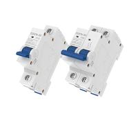 Interruttore automatico ad aria, Interruttore automatico 1P/2P 6A 10A 16A 20A 25A 32A 40A 50A 63A di disconnessione CA MCB 120/240V Montaggio su guida DIN(20a,1P 2pcs)