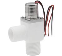 Interruttore automatico di controllo dell'acqua dell'elettrovalvola a solenoide di impulso di plastica bistabile per WC, G1/2 pollici, 0,02-1,0 MPa, bianco/giallo