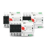 Interruttore automatico di trasferimento a doppia alimentazione for guida DIN 2P 3P 4P for fotovoltaico e inverter, senza interruzioni, 63 A, 100 A, 125 A, 1 pezzo(3P,100A)
