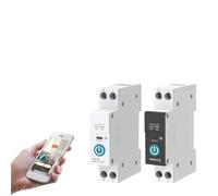 Interruttore Automatico Intelligente WIFI Con Misurazione 1P 63A Rail DIN For Interruttore Di Controllo Remoto Wireless For Casa Intelligente For App(25A,White No Metering)