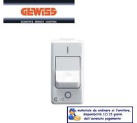 INTERRUTTORE AUTOMATICO MAGNETOTERMICO 10A GEWISS SYSTEM WHITE GW20432.