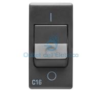 INTERRUTTORE AUTOMATICO MAGNETOTERMICO 1P C16 3KA 230V GW21433 SYSTEM NERA/BLACK