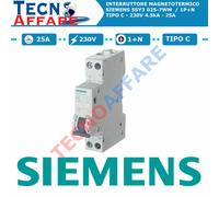 Interruttore Automatico Magnetotermico C25 1+N 4.5kA Siemens 5SY3 025-7WM
