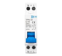 Interruttore automatico MCB 1P+N TPN 18 mm 6 A 10 A 16 A 20 A 25 A 32 A for montaggio su guida DIN, interruttore domestico(16a)