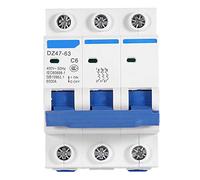 Interruttore automatico MCB, AC 400V 6/10/16/20A Mini interruttore automatico pratico, Mini DZ47-63 stabile for scatola combinata di sistemi CC (Size : 6a)