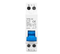 Interruttore automatico mini TPN 1P+N da 18 mm MCB 6 A 10 A 16 A 20 A 25 A 32 A Din Rail 1 pz.(16a)