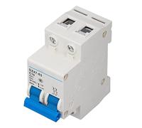 Interruttore automatico miniaturizzato 2P, involucro PA66 Montaggio su guida DIN Clip di bloccaggio bistabile Interruttore di protezione da sovraccarico facile da installare for di illuminazione Prote