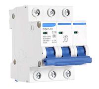 Interruttore automatico miniaturizzato, CA 400 V 6/10/16/20 A MCB a 3 poli, 400 V Pratico DZ47-63 Stabile for sistemi CC Sistema di generazione di energia solare di piccole dimensioni Interruttori ad