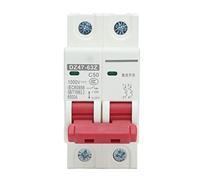 Interruttore Automatico Miniaturizzato CC, 2P 1000V 50A Isolatore per Sistema Solare Fotovoltaico, Interruttore Sezionatore DC per Montaggio su Guida Din Apparecchiatura a Media Bassa Tensione