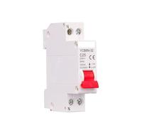 Interruttore automatico miniaturizzato, Confezione da 1 mini interruttore automatico MCB 1P+N 18mm 6A-32A Montaggio su guida DIN(6A)