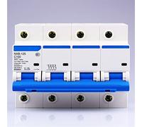 Interruttore automatico NXB-125 4P AC 230/400V Interruttore principale di alimentazione domestica 63 80 100 125A Interruttore aria ad alta corrente DZ158 1 Pz (Color : 125a, Size : 4)