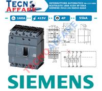 Interruttore Automatico Scatolato 160A 415V 4P 55kA Siemens 3VA1116-5GE42-0AA0