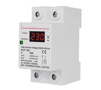 Interruttore automatico Uso domestico 40A 63A su guida Din 230Vac 50Hz Reset automatico Dispositivo di protezione da sovratensione e sottotensione Relè di protezione 1 pz (Color : Voltage Display, S