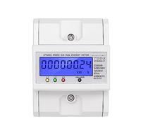 Interruttore automatico Wattmetro elettronico trifase a 4 fili su guida DIN Misuratore di consumo energetico 5-80A 380 V AC 50 Hz Retroilluminazione LCD 1 pz
