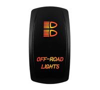 interruttore avviamento motore Interruttore a bilanciere LED arancione 12V-24V impermeabile 20A luce ambra adatta per auto barca ATV camper motorhome macchina automatica(OFF ROAD LIGHTS)